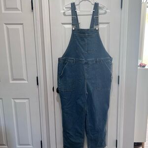 Ava & Viv denim overalls with side zipper and slits at ankles . Size 20w NWT